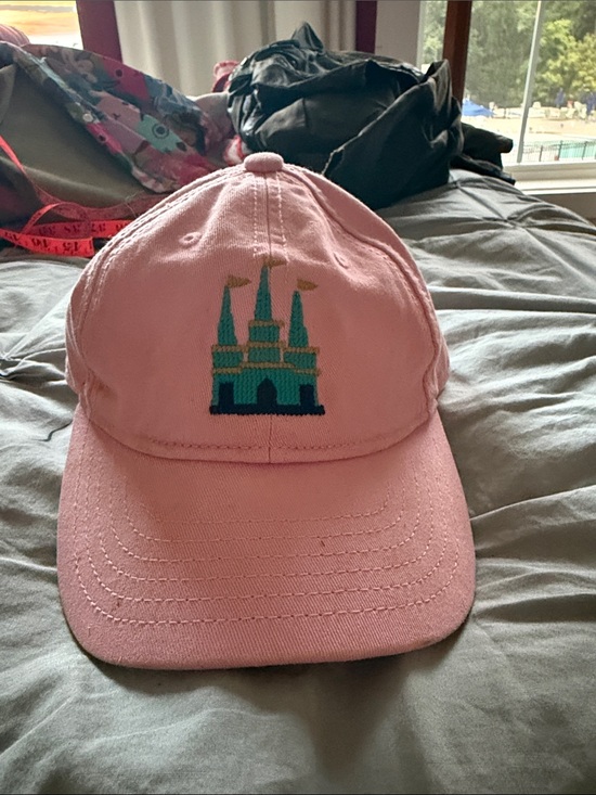 Harding Lane Other - Pink Kids Baseball Cap with Castle Embroidery